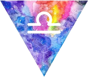 Colorful Libra Zodiac Sign Inverted Triangle PNG Image