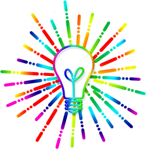 Colorful Lightbulb Idea Concept PNG Image