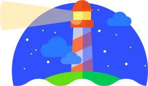 Colorful Lighthouse Illustration PNG Image