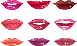 Colorful Lips Pattern Background PNG Image