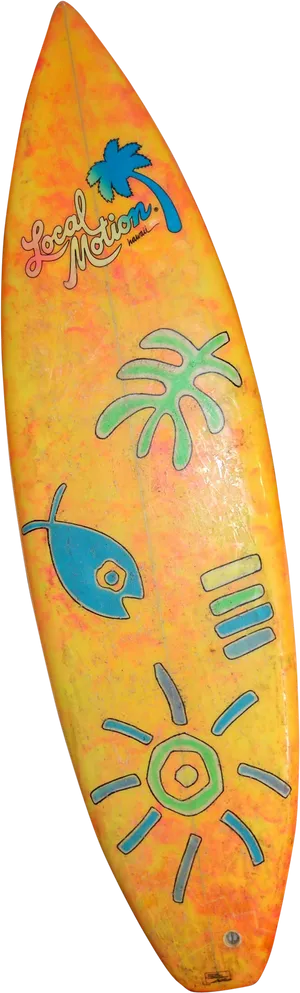 Colorful Local Motion Surfboard PNG Image