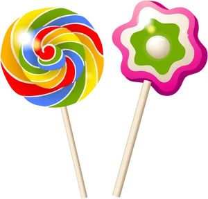 Colorful Lollipops Illustration PNG Image