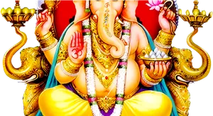 Colorful Lord Ganesha Artwork PNG Image