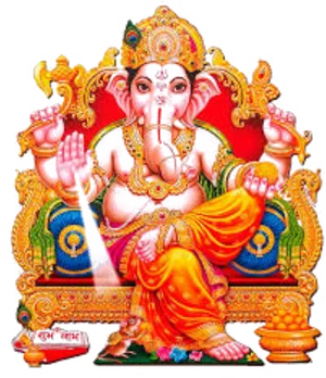 Colorful Lord Ganesha Illustration PNG Image