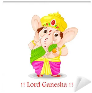 Colorful Lord Ganesha Illustration PNG Image