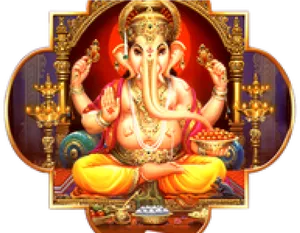 Colorful Lord Ganesha Illustration PNG Image