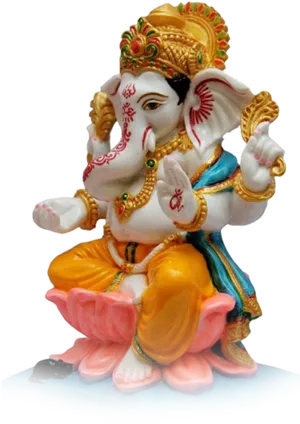 Colorful Lord Ganesha Statue PNG Image