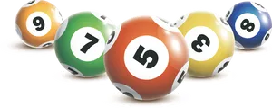 Colorful Lottery Balls Vector PNG Image