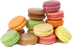 Colorful Macaron Collection PNG Image