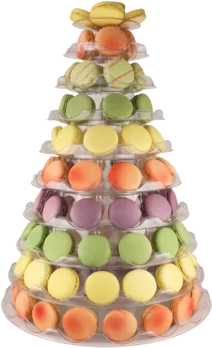 Colorful Macaron Tower Display.png PNG Image