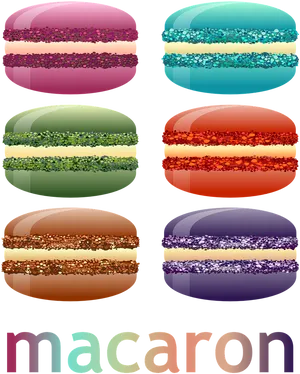 Colorful Macarons Collection PNG Image