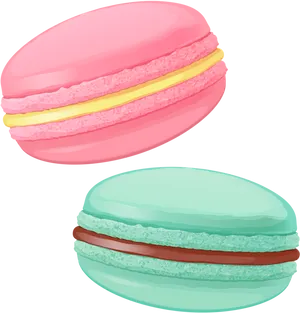 Colorful Macarons Illustration PNG Image