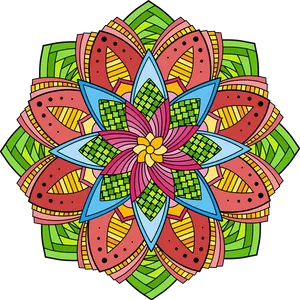 Colorful Mandala Artwork PNG Image