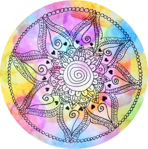 Colorful Mandala Artwork PNG Image