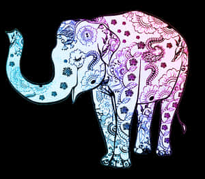 Colorful Mandala Elephant Illustration PNG image with transparent background