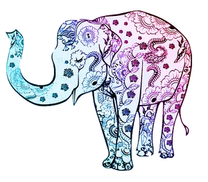 Colorful Mandala Elephant Illustration PNG Image