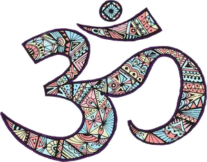 Colorful Mandala Om Symbol Tattoo PNG Image