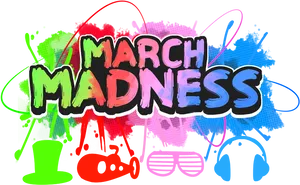 Colorful March Madness Graffiti Style PNG Image