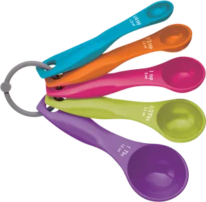 Colorful Measuring Spoons Set PNG Image