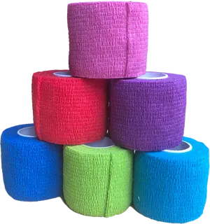 Colorful Medical Bandage Rolls PNG Image