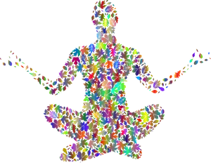 Colorful Meditation Silhouette PNG Image