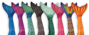 Colorful_ Mermaid_ Tails_ Array PNG Image