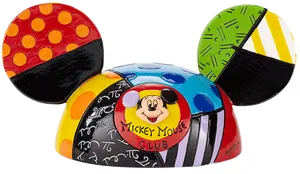 Colorful Mickey Mouse Ears Club PNG Image