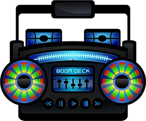 Colorful Modern Boombox PNG Image