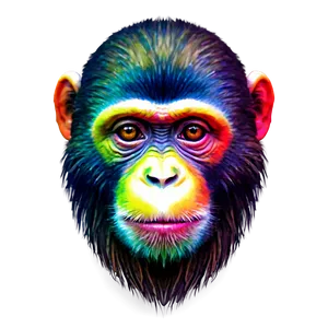 Colorful Monkey Face Artwork Png Lcn9 PNG Image