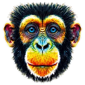 Colorful Monkey Face Artwork Png Rxm PNG Image