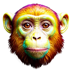 Colorful Monkey Face Artwork Png Vwe PNG Image