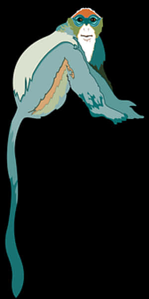 Colorful Monkey Illustration PNG image with transparent background