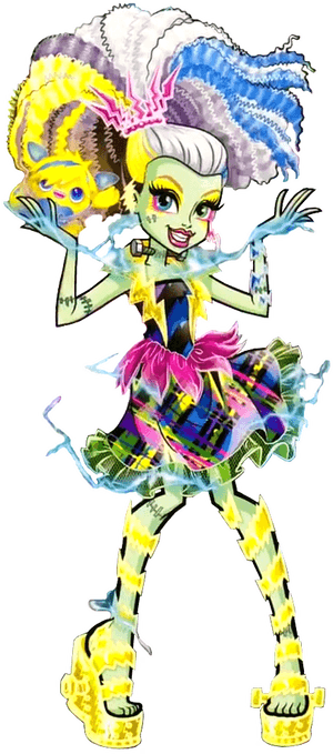 Frankie Stein Love Monster, Monster High Art, Monster - Monster High Electrified Frankie, HD Png Download PNG with transparent background