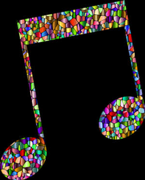 Colorful Mosaic Music Note PNG with transparent background
