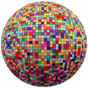 Colorful Mosaic Sphere PNG Image