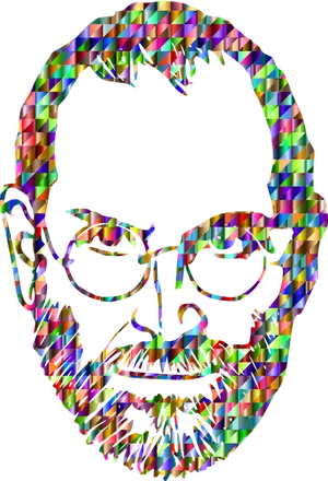 Colorful Mosaic Steve Jobs Portrait PNG Image