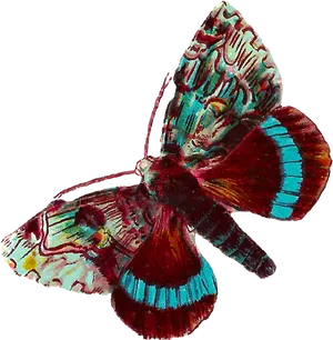 Colorful Moth Specimen PNG Image