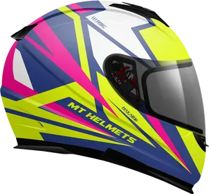Colorful Motorcycle Helmet Design PNG Image