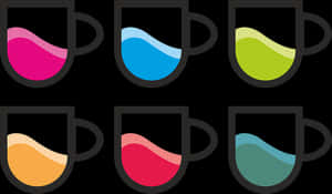 Colorful Mugs Graphic Design PNG