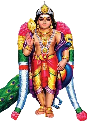 Colorful_ Murugan_ Deity_ Illustration PNG Image