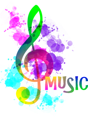 Colorful Music Note Splash PNG Image