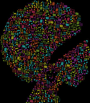 Colorful Musical Notes Silhouette PNG image with transparent background