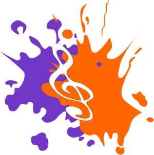 Colorful Musical Splash Graphic PNG Image