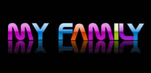 Colorful My Family Text Graphic PNG image with transparent background