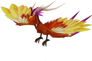 Colorful Mythical Phoenix Illustration PNG Image