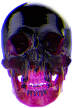 Colorful Neon Skull Art PNG Image