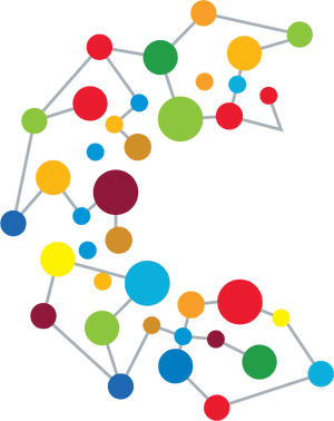 Colorful Network Connections Graphic PNG with transparent background
