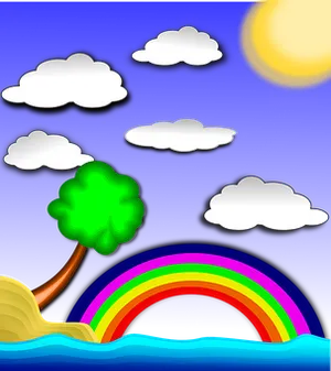 Colorful Nighttime Rainbow PNG Image