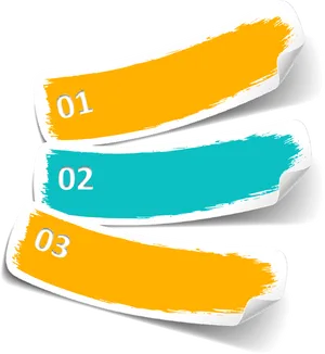 Colorful Numbered Banners Graphic PNG Image