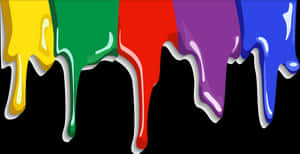 Colorful Paint Dripson Black Background PNG image with transparent background